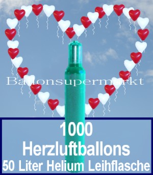 1000 Herzluftballons zur Hochzeit für Blumenkinder
