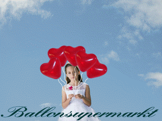 Blumenkind Hochzeit mit Herzluftballons vom Ballonsupermarkt-Onlineshop