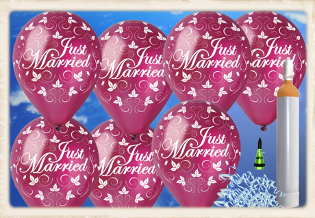 Luftballons zur Hochzeit steigen lassen: Just Married